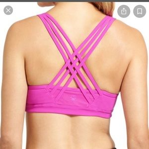 Athleta Fully Focused Sports Bra Pink size A-C small